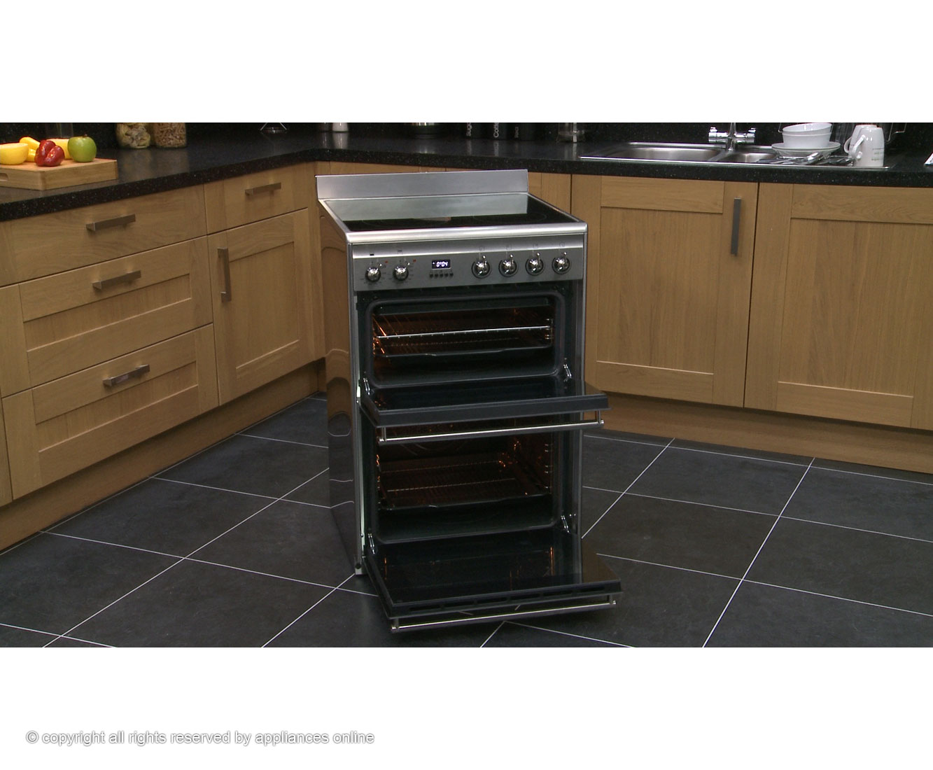 Smeg SUK62CMX8 Concert Free Standing Electric Cooker with Ceramic Hob