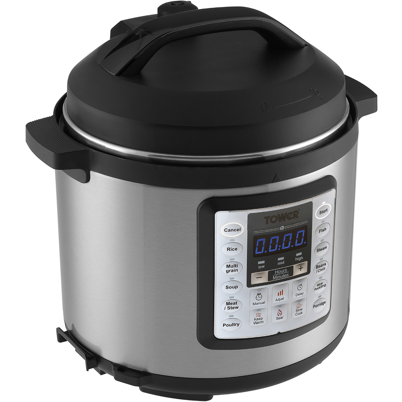 Tower T16013 Express Pot Multi Cooker 4.5 Litres Brushed Stainless ...