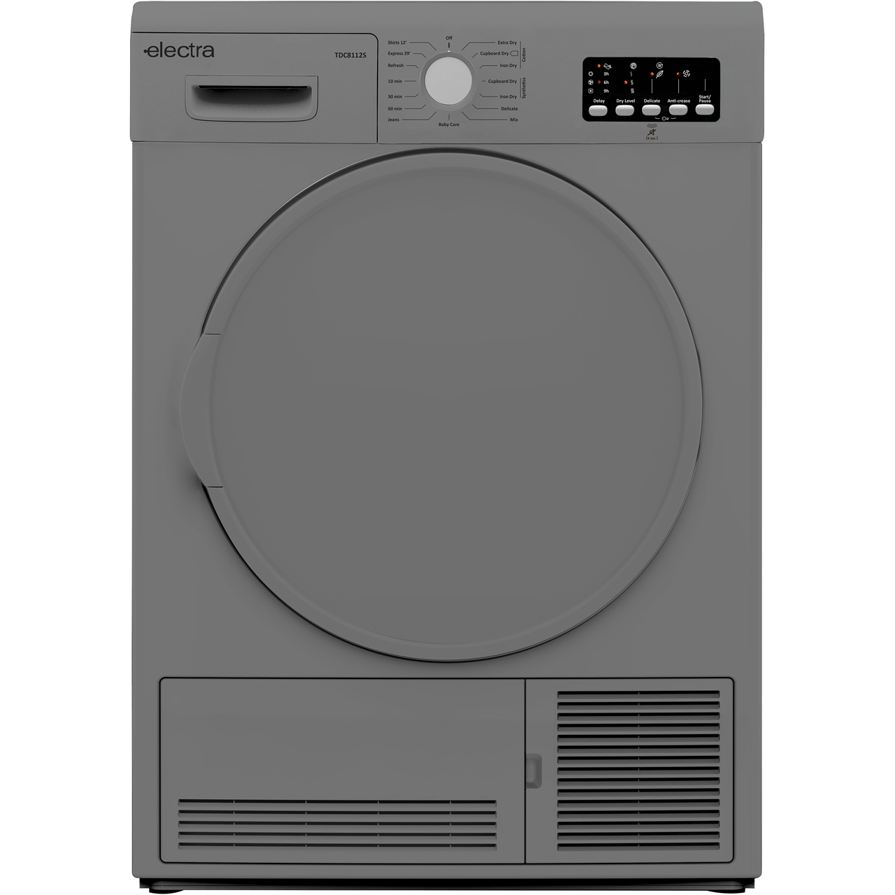 Electra TDC8112S B Rated 8Kg Condenser Tumble Dryer Silver eBay