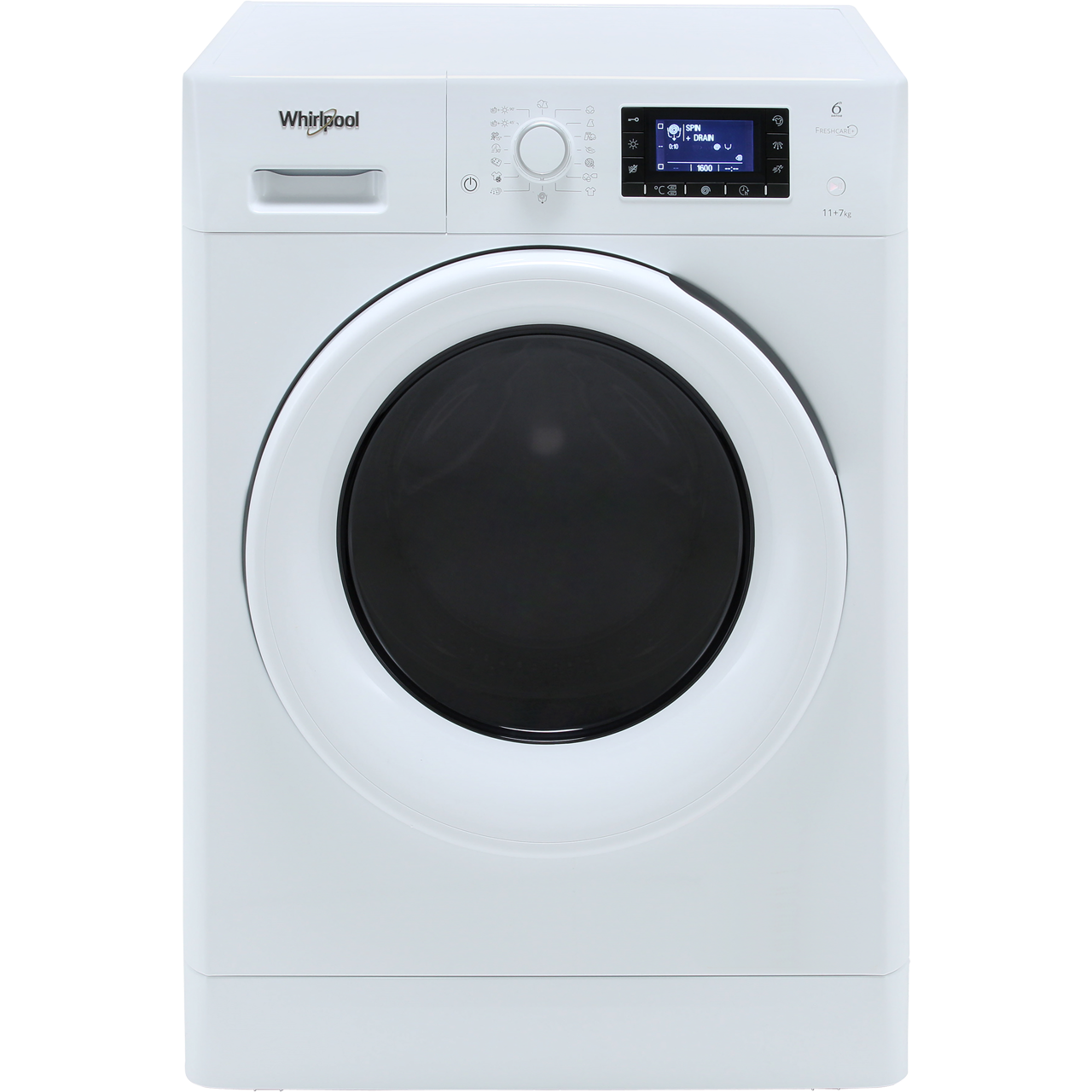 Whirlpool FreshCare FWDD117168W 11Kg / 7Kg Washer Dryer with 1600 rpm specs