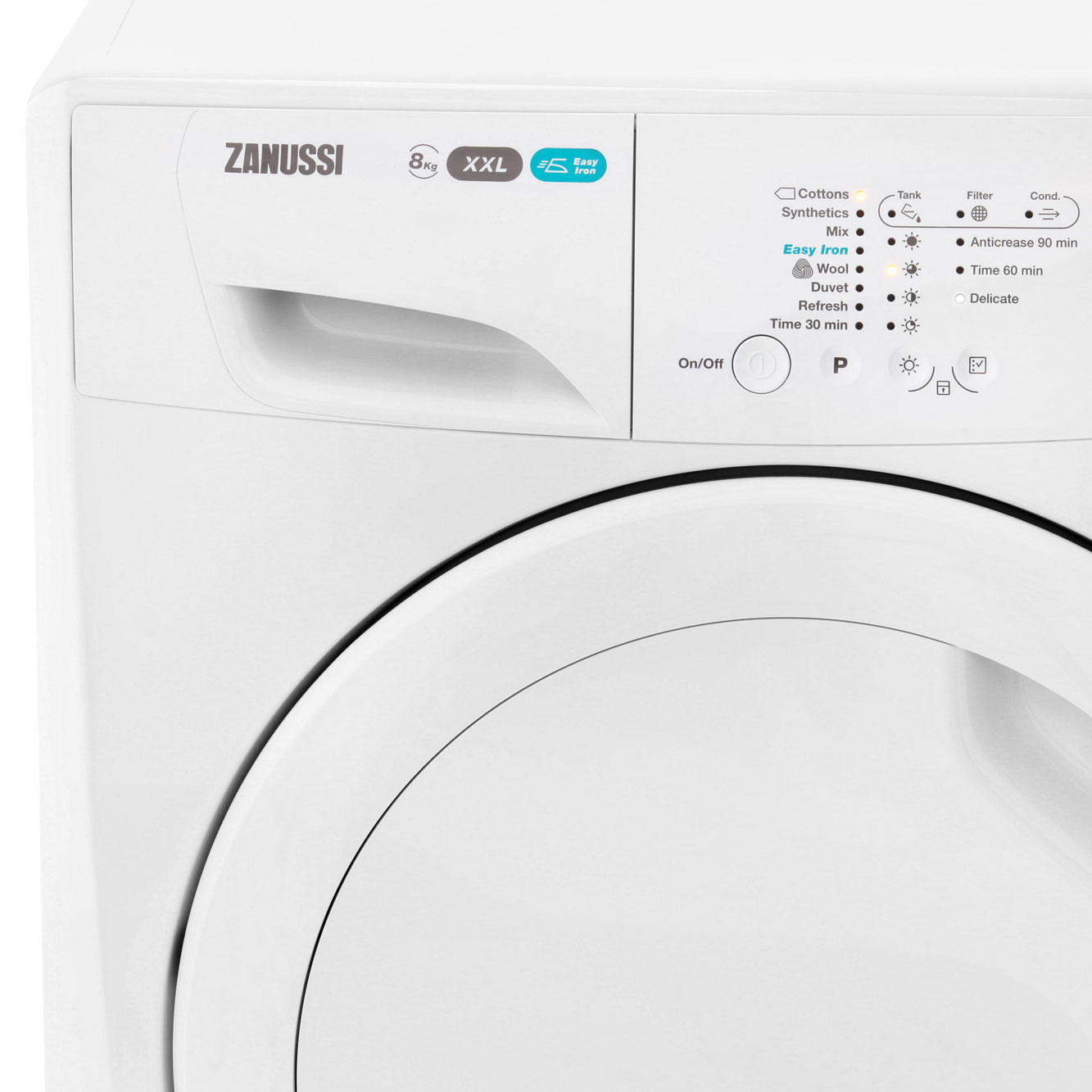 Zanussi ZDC8202P Lindo300 B Rated 8Kg Condenser Tumble Dryer White ...