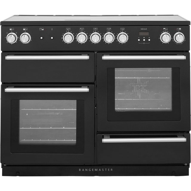 Rangemaster Nexus NEX110EIBL/C 110cm Electric Range Cooker with Induction Hob - Black / Chrome - A/A Rated