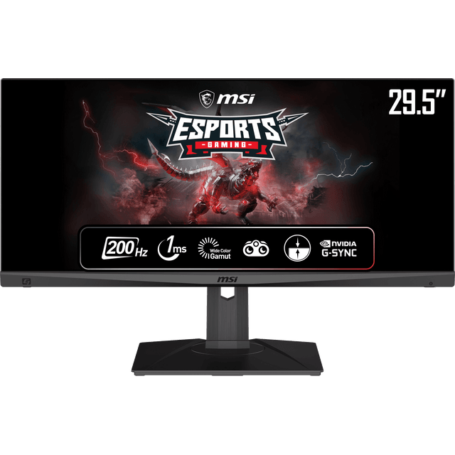 MSI 9S6-3CC58A-008 Optix 29.5” Full HD Gaming Monitor with Ultra-wide 2K Display, 1 Millisecond Response Rate and Nvidia G-Sync technology