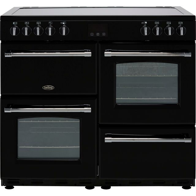 Belling Farmhouse100E 100cm Electric Range Cooker with Ceramic Hob - Black - A/A Rated
