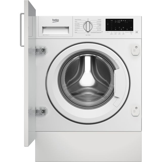 Beko bPRO 500 WTIK84122 Integrated 8kg WiFi Connected Washing Machine with 1400 rpm - White - A Rated