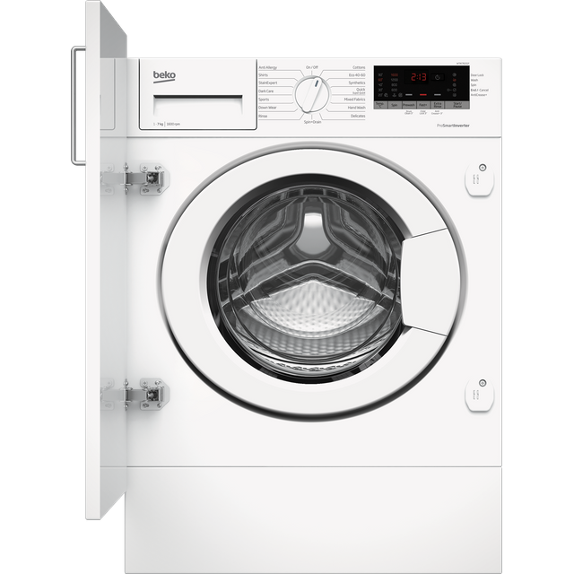 Beko RecycledTub® WTIK76151F Built In 7Kg Washing Machine - White - WTIK76151F_WH - 1