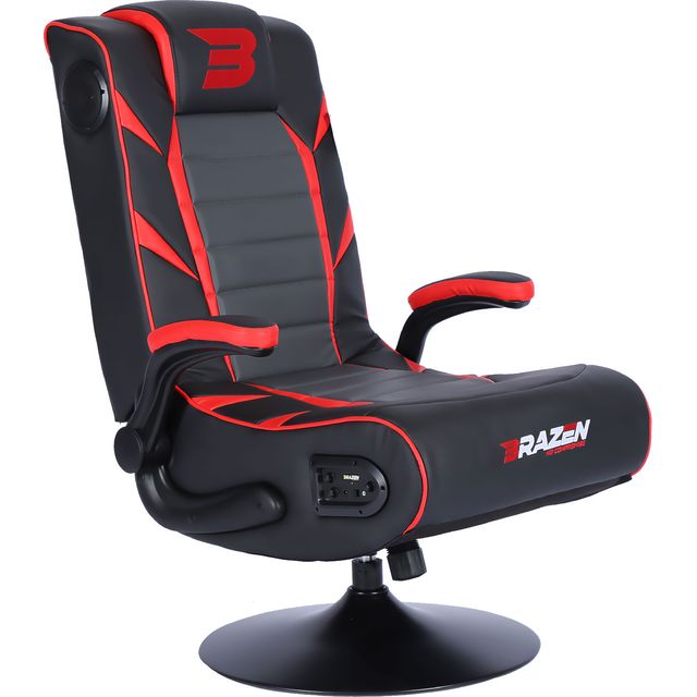 BraZen Panther Elite 2.1 Bluetooth Surround Sound Gaming Chair - Black / Red