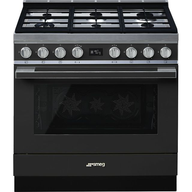 Smeg Portofino CPF9GPAN 90cm Dual Fuel Range Cooker - Anthracite - A+ Rated