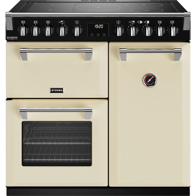 Stoves Richmond Deluxe ST DX RICH D900Ei RTY CC 90cm Electric Range Cooker with Induction Hob - Cream - A Rated