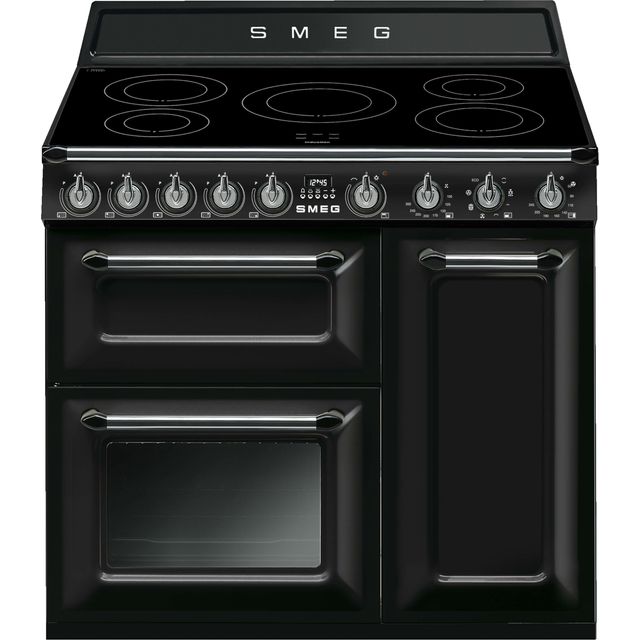 Smeg Victoria TR93IBL2 90cm Electric Range Cooker with Induction Hob - Black - A/B Rated