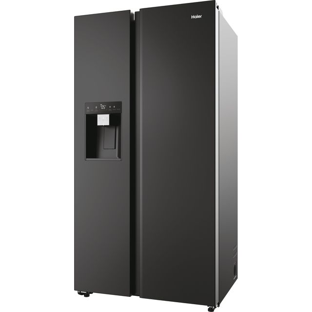 Haier HSW79F18DIPT Wifi Connected Plumbed Frost Free American Fridge Freezer - Black - D Rated
