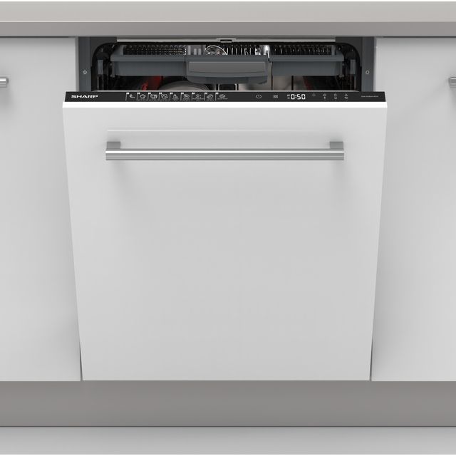 Sharp QW-NI54I44DX-EN Fully Integrated Standard Dishwasher - Black - QW-NI54I44DX-EN_BK - 1