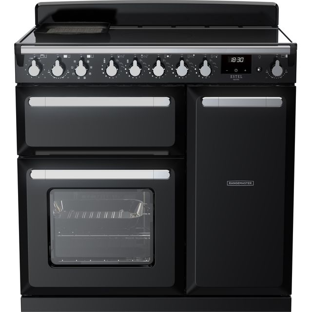 Rangemaster Edge Deluxe Free Standing Range Cooker in Black / Chrome