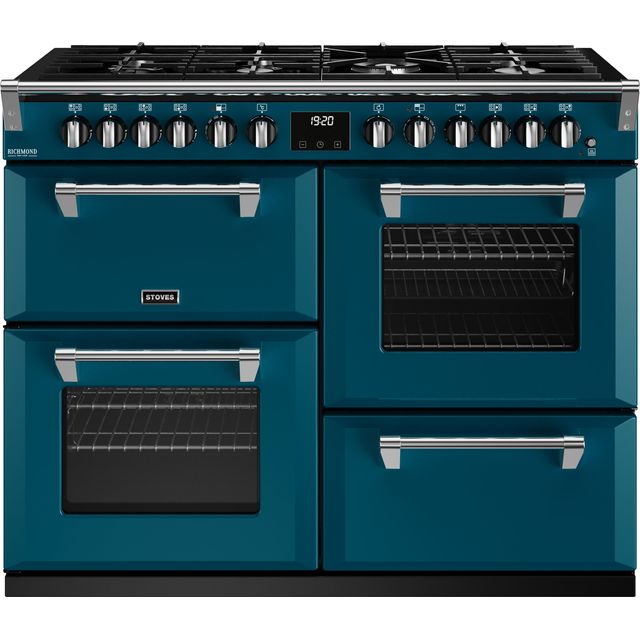 Stoves Richmond Deluxe ST DX RICH D1100DF KTE Dual Fuel Range Cooker - Kingfisher Teal - A Rated