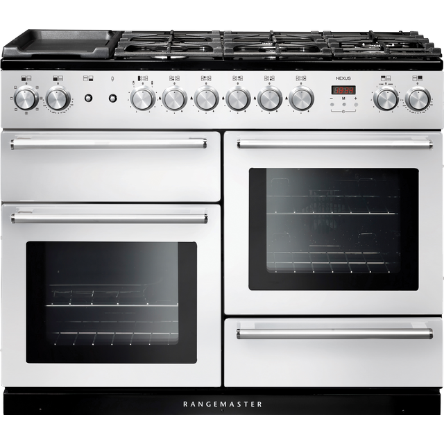 Rangemaster NEX110DFFWH/C Nexus 110cm Dual Fuel Range Cooker - White - NEX110DFFWH/C_WH - 1