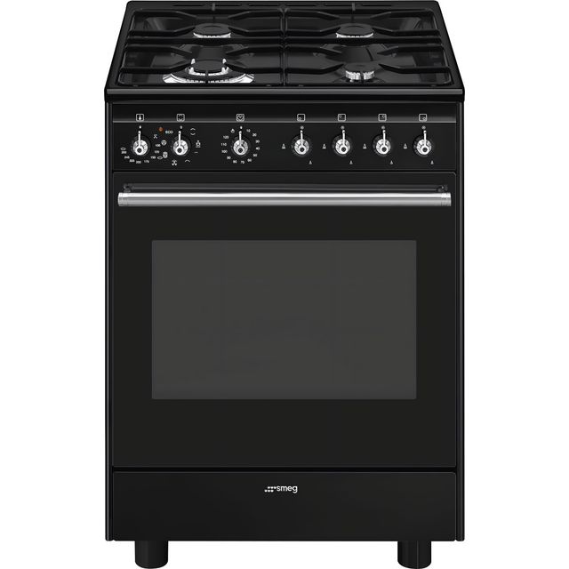 Smeg Concert CX61GMBL Freestanding Dual Fuel Cooker - Black - A Rated