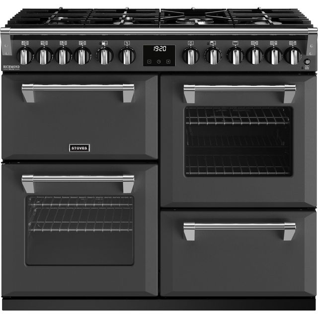 Stoves Richmond Deluxe ST DX RICH D1000DF AGR Dual Fuel Range Cooker - Anthracite - A Rated