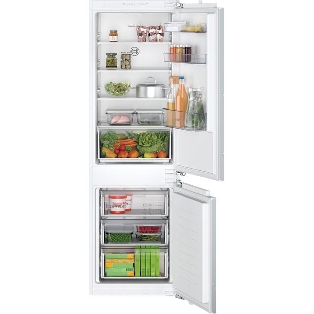 Bosch Series 2 KIN86NFE0G 177cm High 60/40 Integrated Frost Free Fridge Freezer with Fixed Door Fixing Kit - White - E Rated