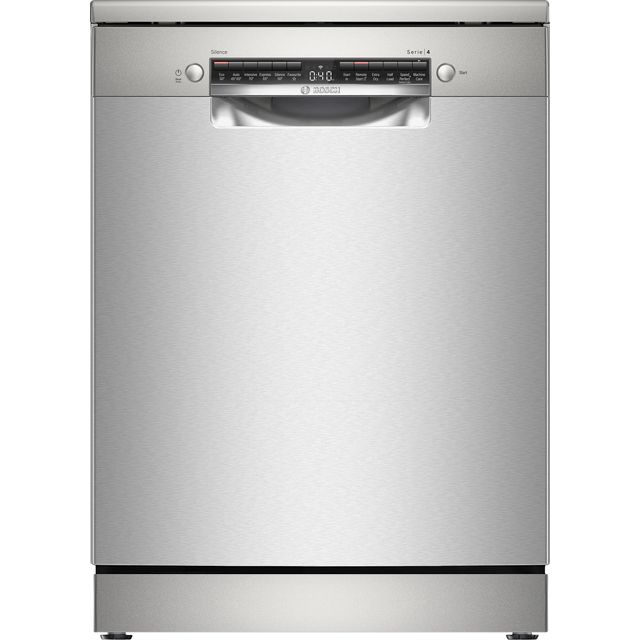 Bosch Series 4 SMS4HKI00G Standard Dishwasher - Silver Inox - D Rated