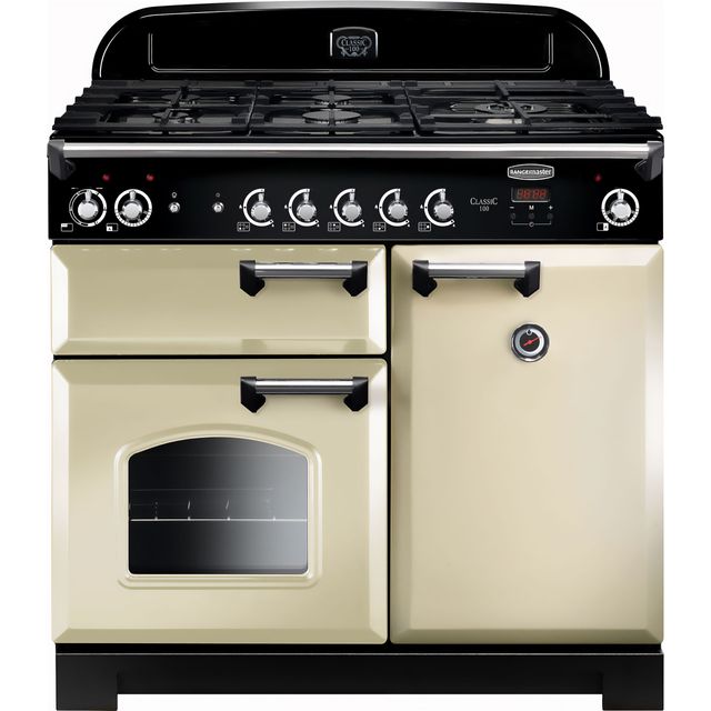 Rangemaster CLA100DFFCR/C Classic 100cm Dual Fuel Range Cooker - Cream / Chrome - CLA100DFFCR/C_CR - 1