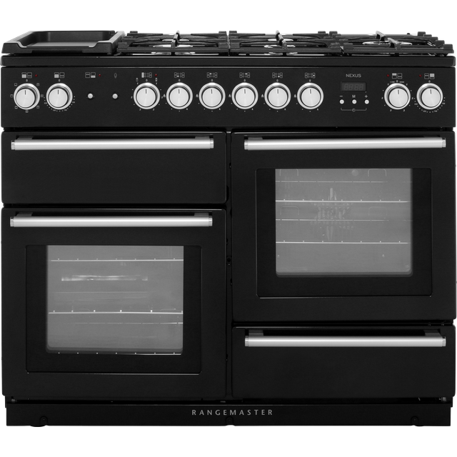 Rangemaster Nexus NEX110DFFBL/C 110cm Dual Fuel Range Cooker - Black - A/A Rated