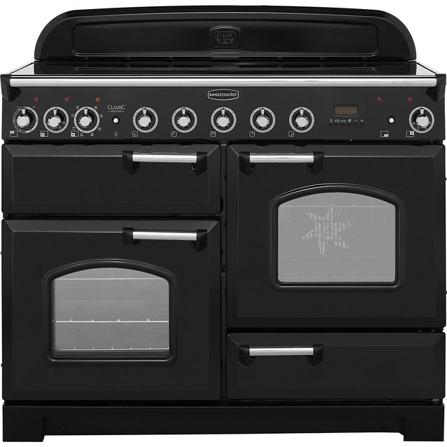 Rangemaster CDL110EIBL/C Classic Deluxe 110cm Electric Range Cooker - Black / Chrome - CDL110EIBL/C_BK - 1