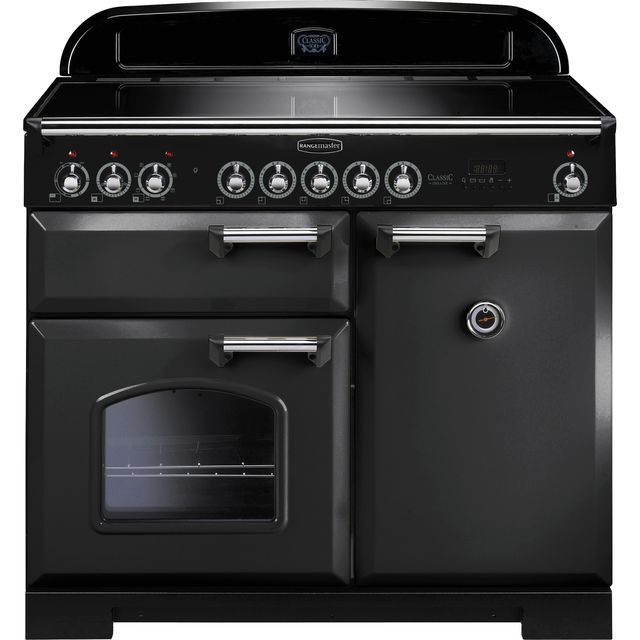 Rangemaster CDL100EICB/C Classic Deluxe 100cm Electric Range Cooker - Charcoal Black / Chrome - CDL100EICB/C_CHC - 1