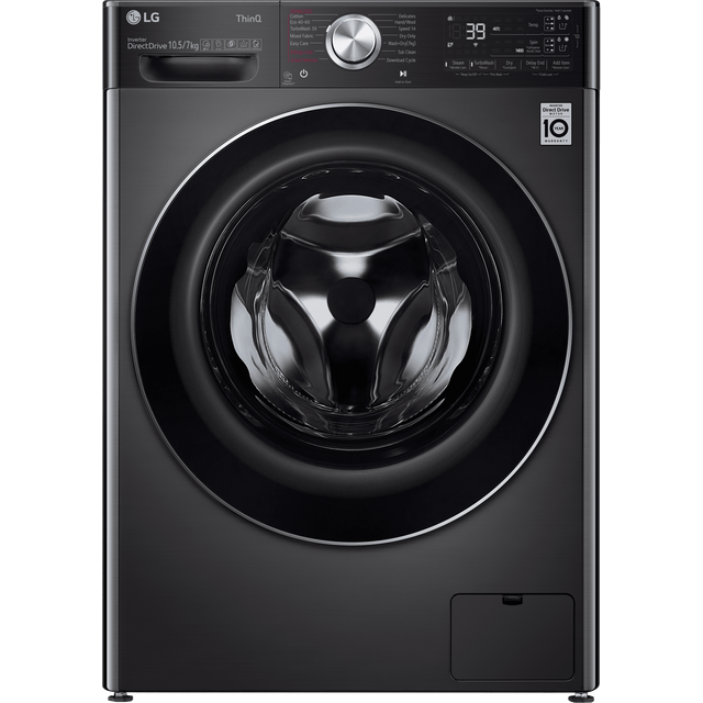 LG V11 FWV1117BTSA Wifi Connected 10.5Kg / 7Kg Washer Dryer with 1400 rpm - Black Steel - E Rated