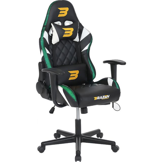 BraZen Valor Mid-Back PC Gaming Chair - Black / White