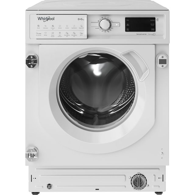 Whirlpool BIWDWG861485UK Built In 8Kg / 6Kg Washer Dryer - White - BIWDWG861485UK_WH - 1