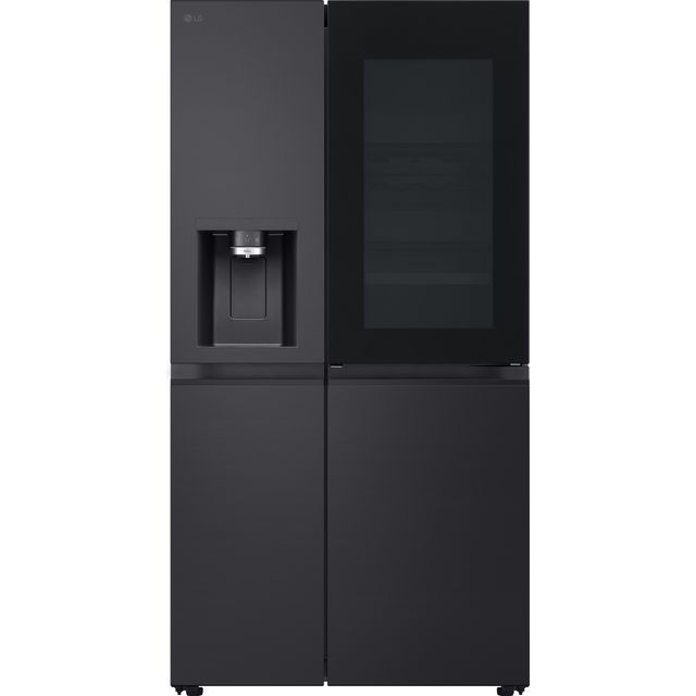 LG InstaView GSXE91EVAD Wifi Connected Non-Plumbed Total No Frost American Fridge Freezer - Black Steel - D Rated