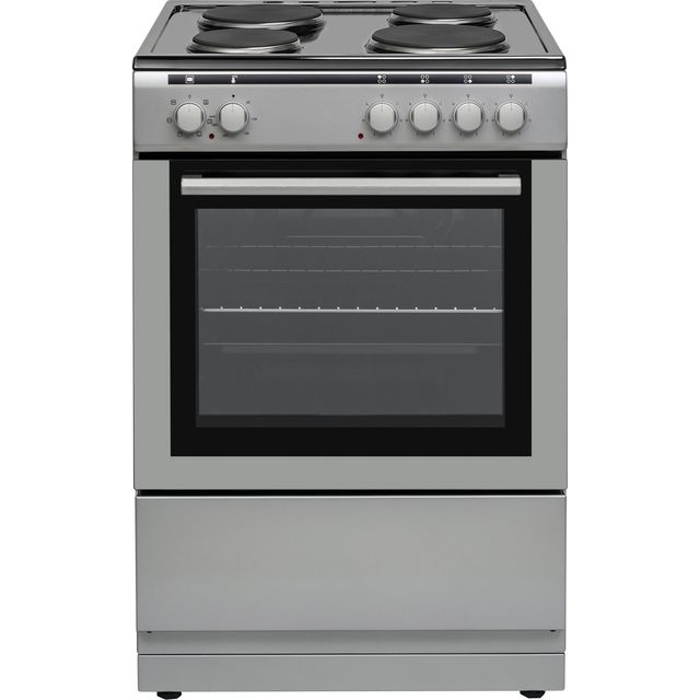 Electra SE60S/2 60cm Electric Cooker with Solid Plate Hob - Silver - A Rated