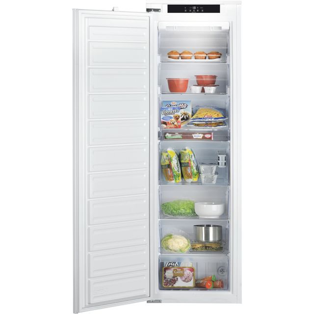 Hotpoint HF1801EF2UK Integrated Frost Free Upright Freezer with Sliding Door Fixing Kit - E Rated
