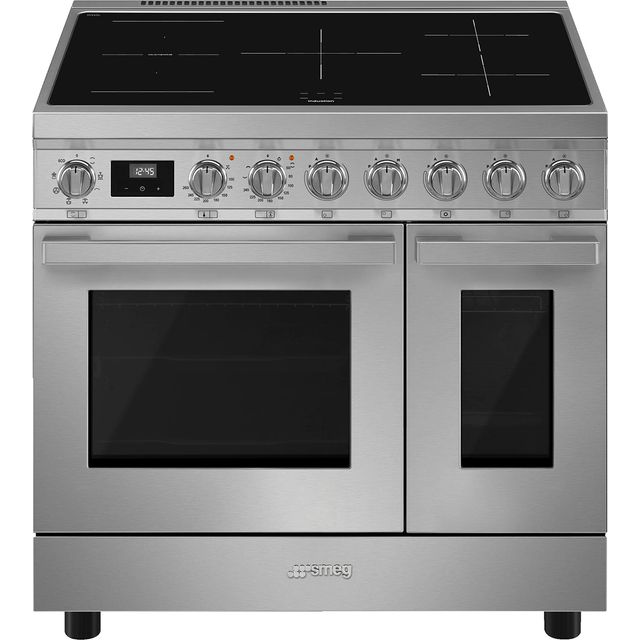 Smeg Portofino CPF92IMX 90cm Electric Range Cooker with Induction Hob - Stainless Steel - A/A Rated