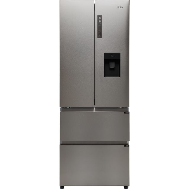 Haier HFR5719EWMP Non-Plumbed Total No Frost American Fridge Freezer - Platinum Inox - E Rated