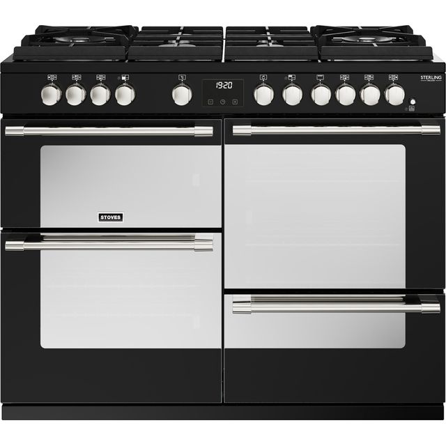 Stoves Sterling Deluxe ST DX STER D1100DF GTG BK 110cm Dual Fuel Range Cooker - Black - A/A/A Rated