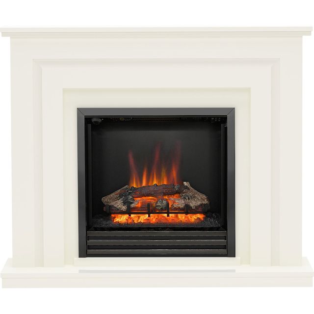 BeModern Whitham 538X Log Effect Suite And Surround Fireplace - Soft White