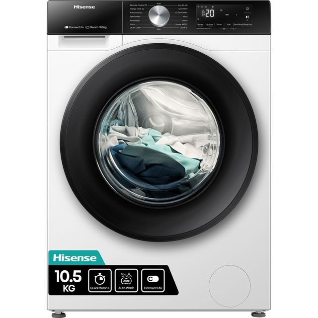 Hisense 3S Series WF3S1043BW3 10.5Kg Washing Machine - White - WF3S1043BW3_WH - 1