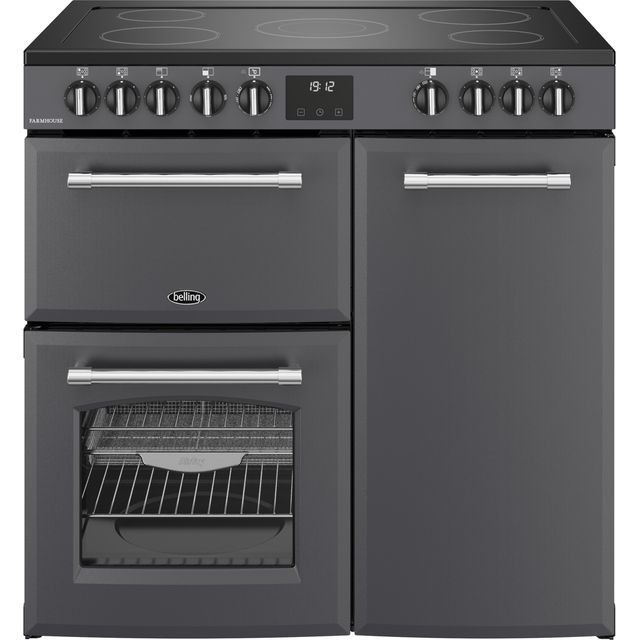 Belling Farmhouse 90E 90cm Electric Range Cooker with Ceramic Hob - Anthracite - A/A Rated