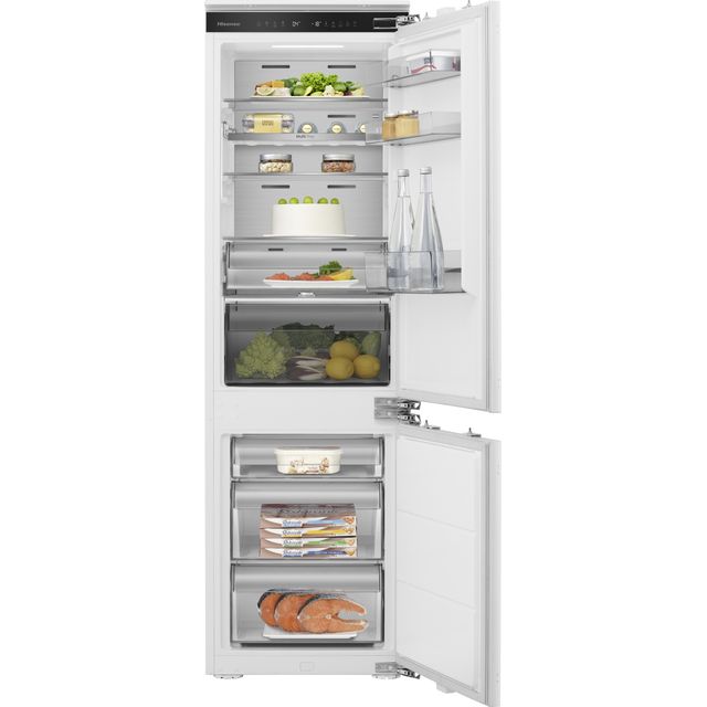 Hisense RB3B250SAWE Wifi Connected Integrated 60/40 Frost Free Fridge Freezer with Fixed Door Fixing Kit - White - E Rated - RB3B250SAWE_WH - 1