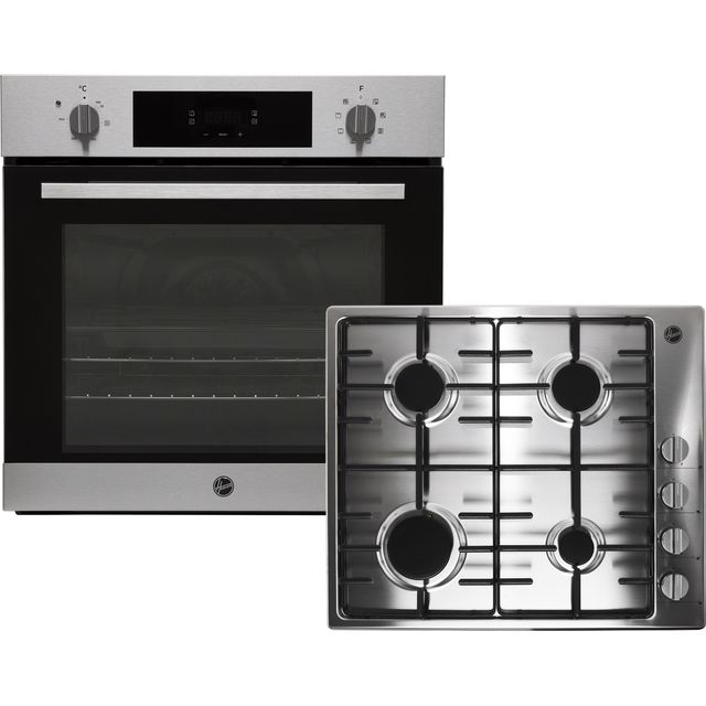 Hoover H-OVEN 300 PHC3B25CXHHW6LK3 Built In Electric Single Oven and Gas Hob Pack - Stainless Steel - A+ Rated