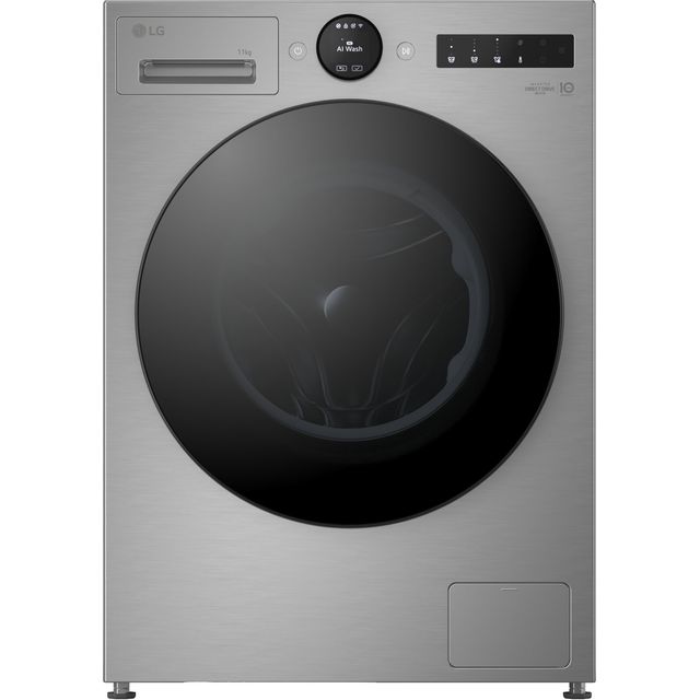 LG VX75 Series AI Direct Drive F4X7511TSB 11kg WiFi Connected Washing Machine with 1400 rpm - Silver - A Rated