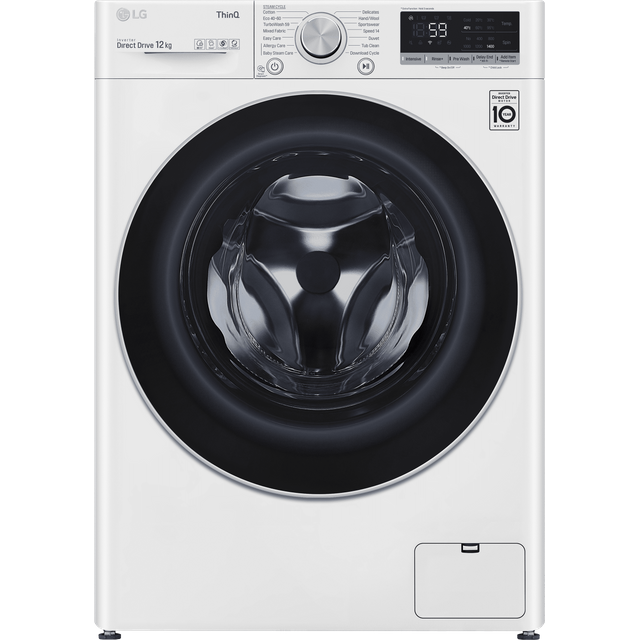 LG V7 F4V712WTSE 12Kg Washing Machine with 1400 rpm - White - B Rated