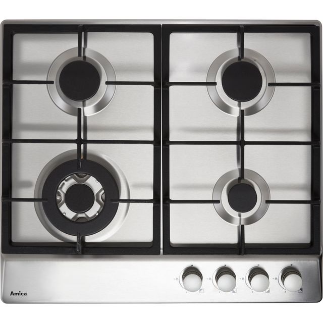 Amica AHG6200SS Built In Gas Hob - Stainless Steel - AHG6200SS_SS - 1