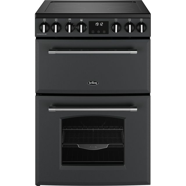 Belling Farmhouse 60E 60cm Electric Mini Range Cooker with Ceramic Hob - Anthracite - A/A Rated