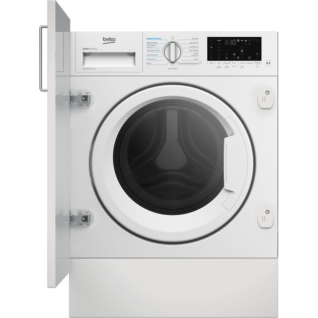 Beko RecycledTub® WDIK854411F Built In 8Kg / 5Kg Washer Dryer - White - WDIK854411F_WH - 1