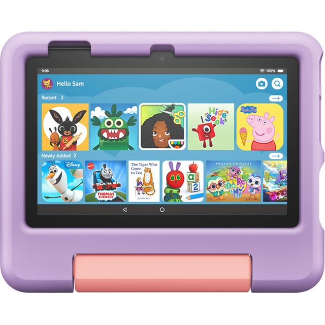 Amazon Fire 7 Kids 7" 16GB WiFi Tablet with Alexa [2022] - Purple 