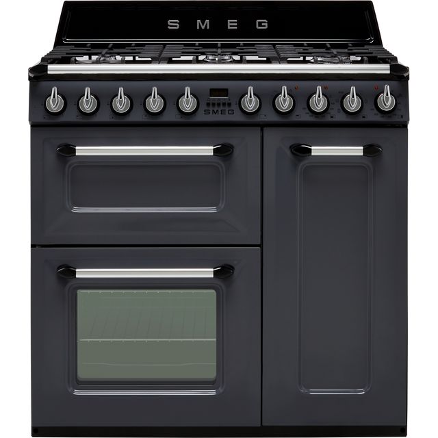 Smeg Victoria TR93GR 90cm Dual Fuel Range Cooker - Slate - A/B Rated