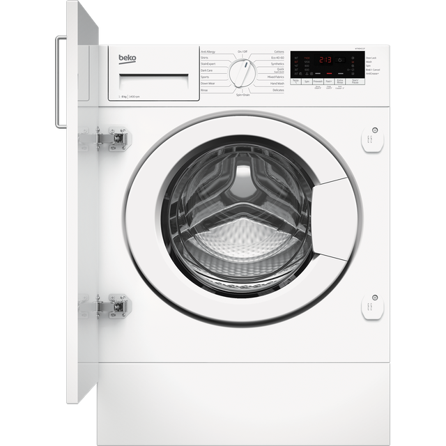 Beko RecycledTub® WTIK84111F Built In 8Kg Washing Machine - White - WTIK84111F_WH - 1