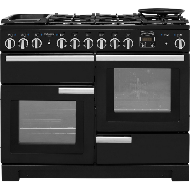 Rangemaster PDL110DFFGB/C Professional Deluxe 110cm Dual Fuel Range Cooker - Black - PDL110DFFGB/C_BK - 1